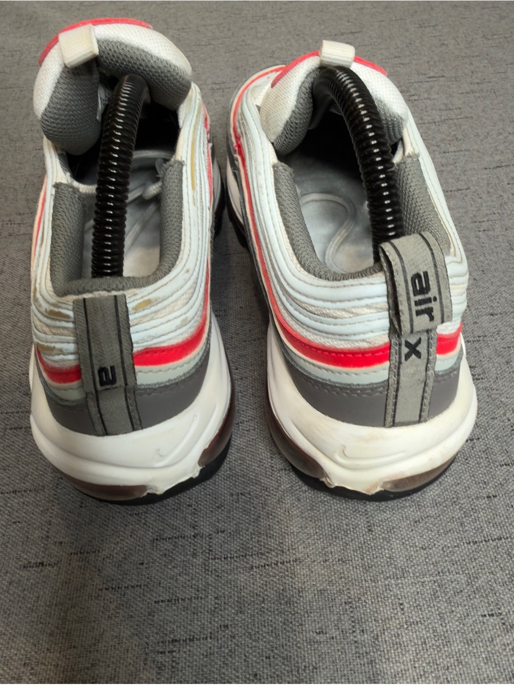 Nike Air Max 97 GS White Gray Red Running Shoes Youth Size 6Y Women 7.5 - Picture 5 of 10